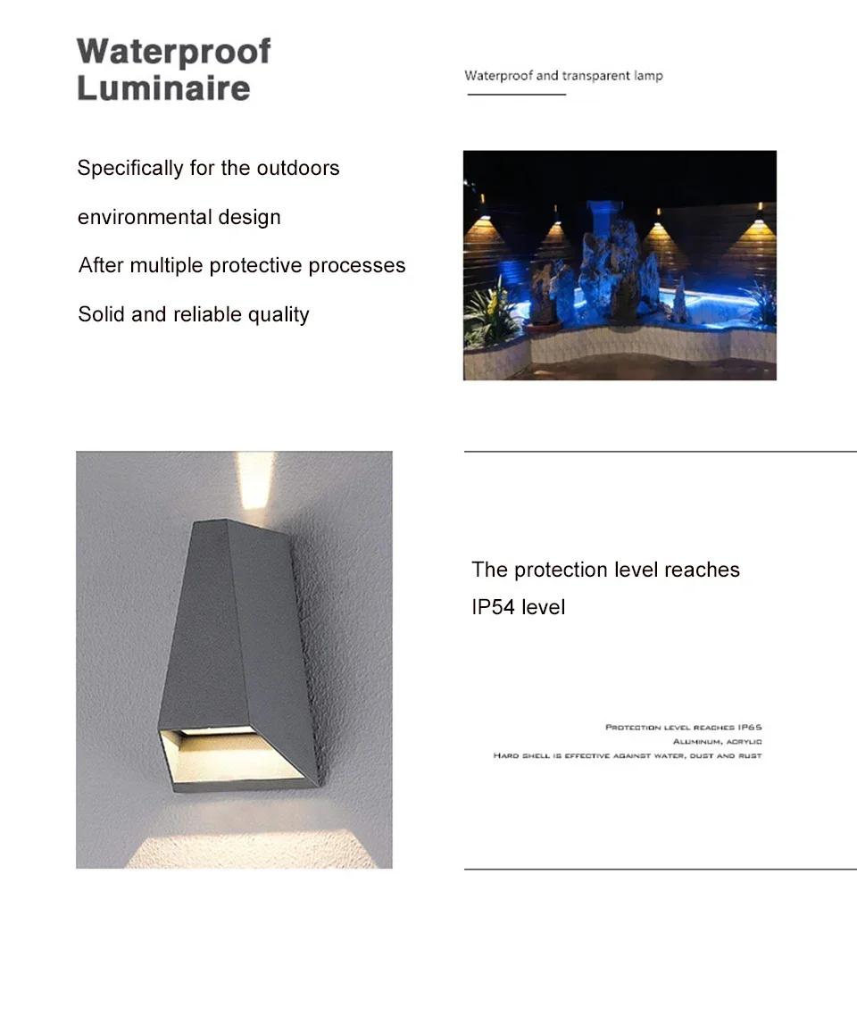 Description Picture 3 of itemOutdoor LED Wall Lightin Waterproof  Washer Lamp Garden Balcony Wall Lamps Staircase Aisle Lamp Villa Exterior Lamp