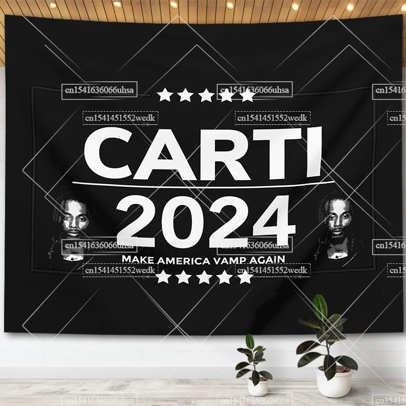 Playboi Carti Meme Tapestry Wall Hainging Hippie Make America Vamo Again Flags Room Decor Aesthetic Background Cloths