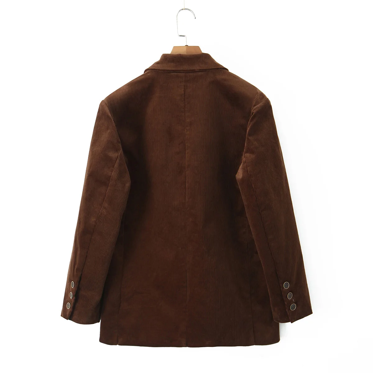 Maillard Style Coffee Notched Corduroy Blazer High Waist Front Slit Package Hips Skirt Suits 2 Pieces 1 Set