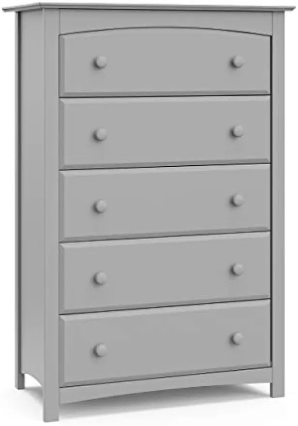 

Storkcraft Kenton 5 Drawer Dresser (Pebble Gray) – Dresser for Kids Bedroom, Nursery Dresser Organizer