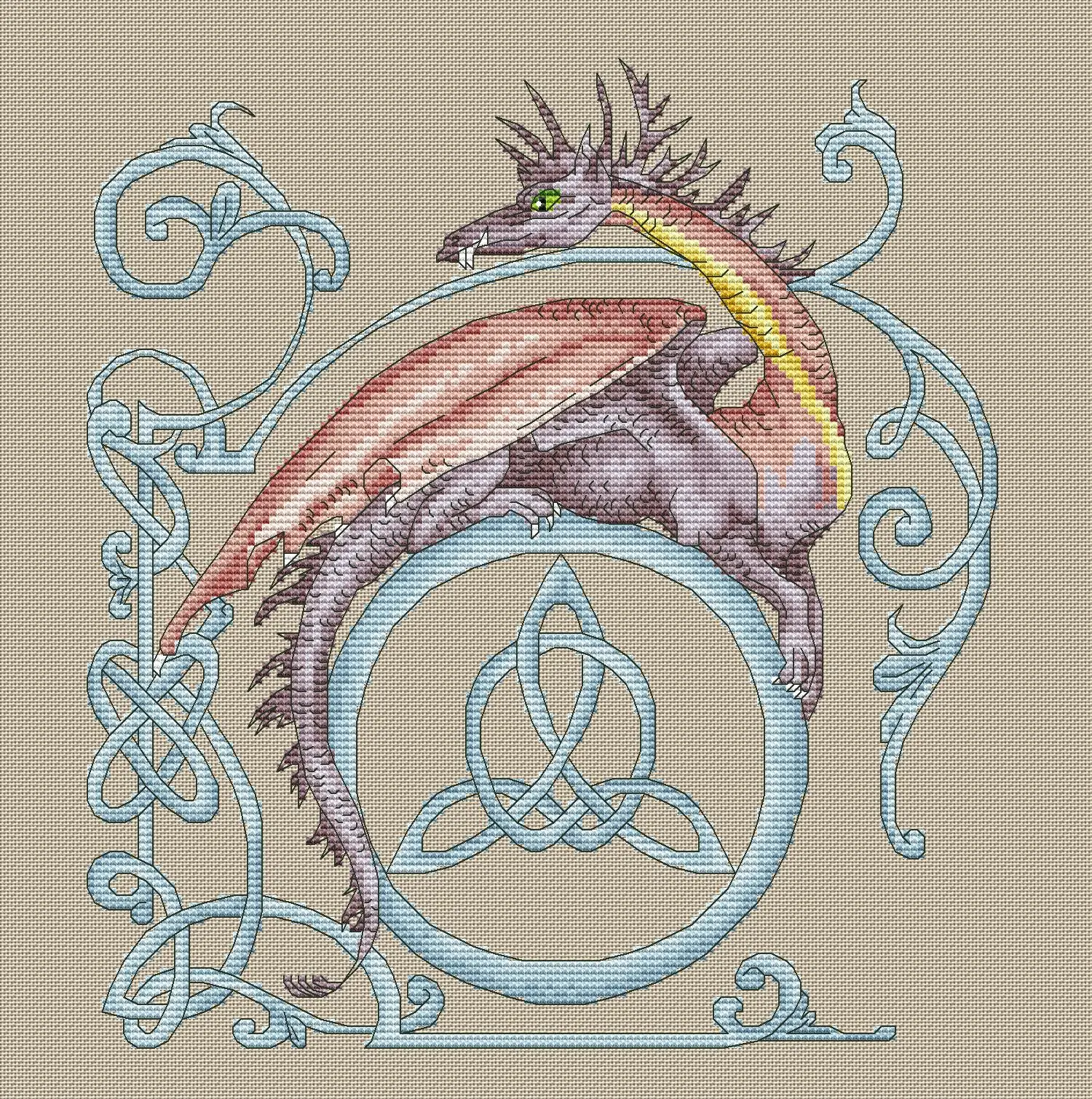 

Cross Stitch Complete Kit DIY Embroidery Handicraft Handiwork Knitting Unpainting Floss Dragon of Power 33-35