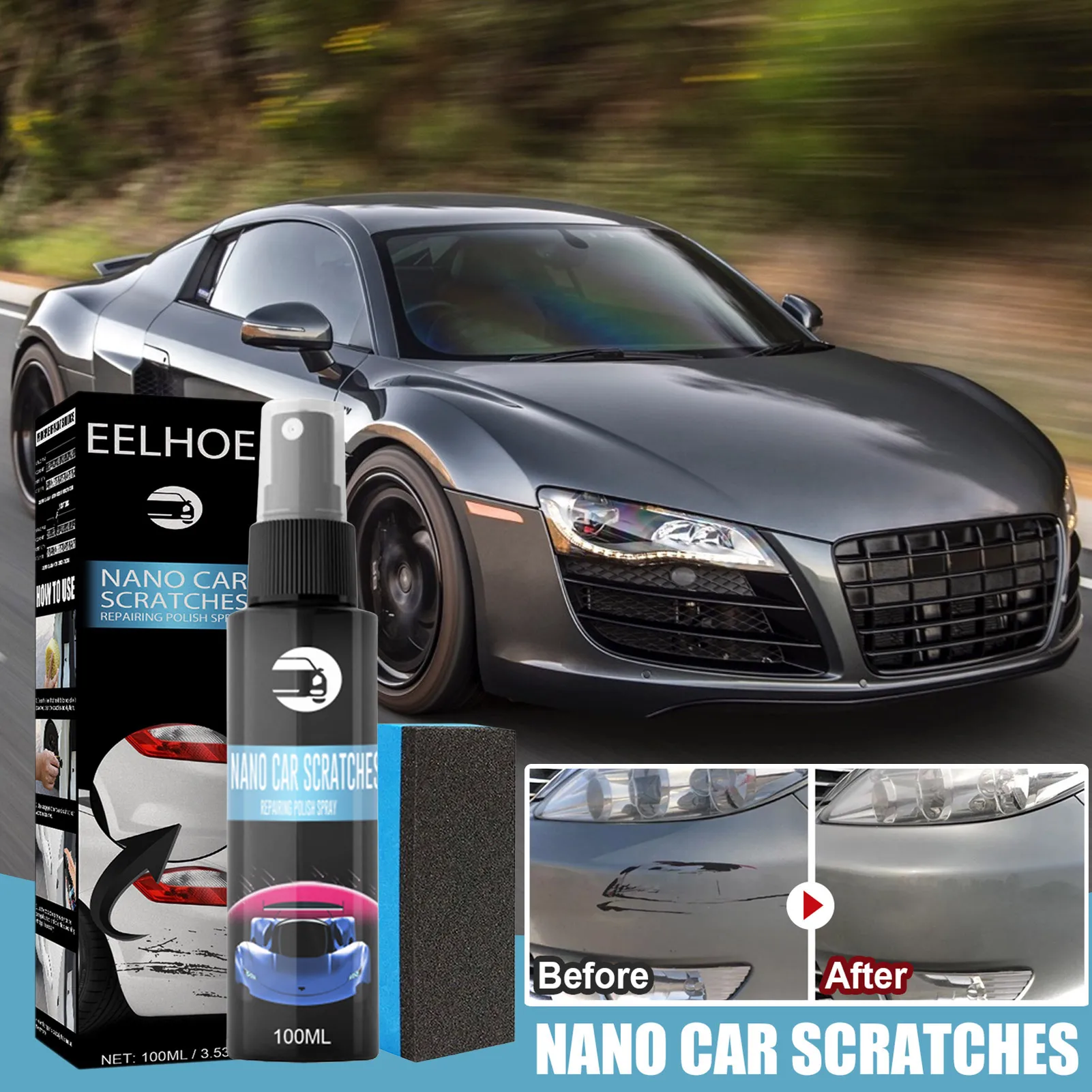 30/50/100ml Car Scratch Repairing Polish Spray Nano Car Scratch Removal Spray Repair Nano Scratches Ceramic Coating