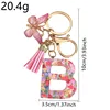 26 Letter Keychain Pink Glitter Resin Butterfly Tassel Decoration Car Key DIY Keychain Pendant Keychain Kawaii Lanyard  Love 6