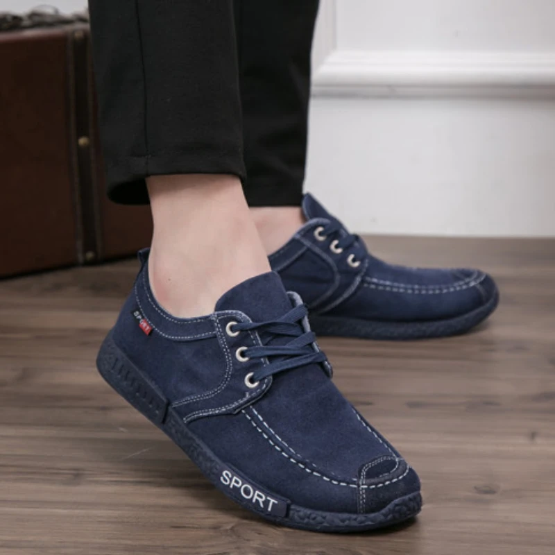 Canvas Shoes for Men 2026 New Breathable Lace-up Men's Casual Shoes Fashion Comfortable Vulcanize Shoes Outdoor Men's Sneakers - 4