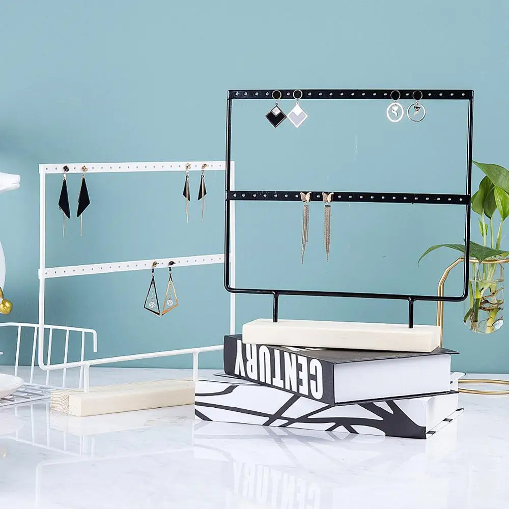 Top 24/44/66 holes Stand for Earrings Pendants Bracelets Jewelry Display Stud Earrings Holder Jewellery Rack 2 Colors