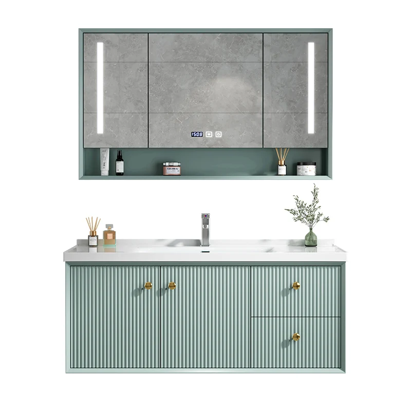 *Bathroom Cabinet Integrated Ceramic Basin Oak Paint Washbasin Cabinet Combined Washbasin