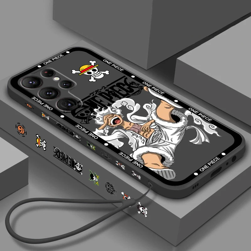 One Piece Luffy Cartoon Liquid Left Rope For Samsung Galaxy S24
