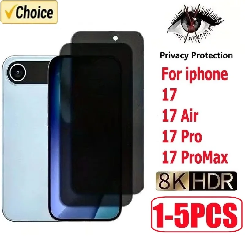 1-5 шт. Антишпигунське скло для iPhone 17 17Pro Max 17 Air 17 Pro Privacy Повноекранна захисна плівка