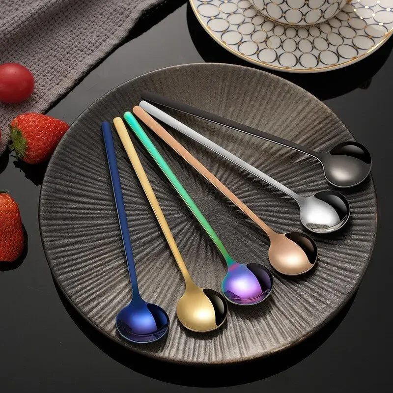 Stainless Steel Beverage Spoons Long Handle for Easy Stirring 4PC