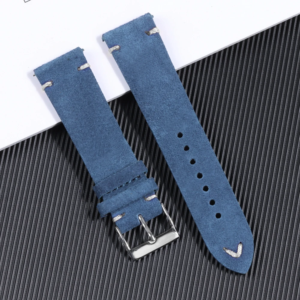 Vintage Handmade Suede Soft Watch Strap with Quick Release