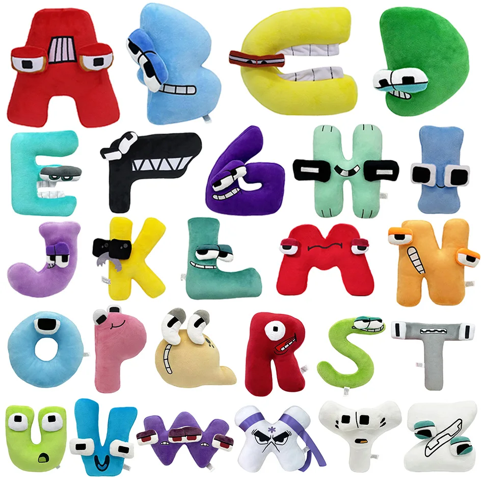 Alphabet Lore Plush Toys Anime Doll Kawaii 26 English Letters Stuffed Toys Kids Enlightenment Montessori Plush Toy Doll Gifts 21style pokemon fit plush toys cottonee panpour sawsbuck samurott haxorus liepard stuffed doll anime pocket monster plush toys