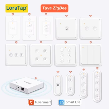 LoraTap ZigBee 3.0 Wireless 14 EU US Push Button Remote Tuya Scene Automation Control Switch Smart Life App Hub Need