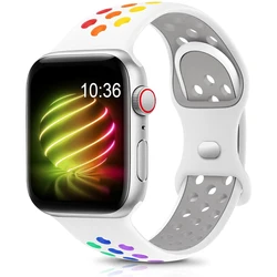 Breathable Smartwatch Strap Bracelet for 38 40 41 S10-42MM (White colorful)