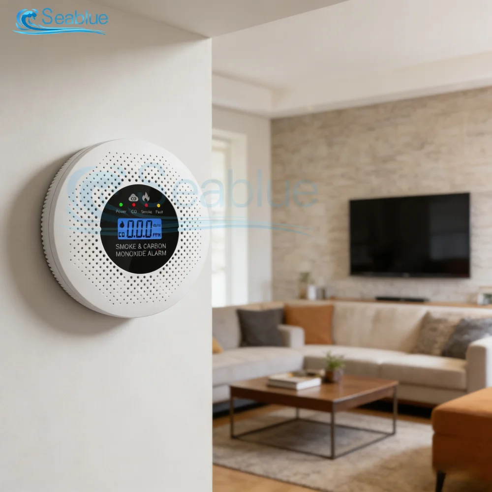 เครื่องตรวจจับควันคาร์บอนมอนอกไซด์อัจฉริยะ พร้อมเสียงเตือน ไฟกระพริบ จอแสดงผลดิจิตอล LCD สำหรับใช้ในบ้าน ตรวจจับ CO แบบเรียลไทม์ ป้องกันการพิษจากคาร์บอนมอนอกไซด์ 1