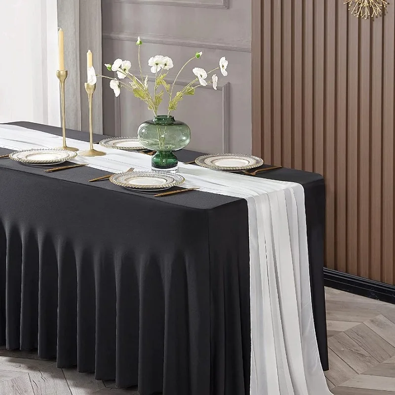 Aazon.co: 6 Packs Black Table Clothes For 6 Foot Rectangle Tables - View #3
