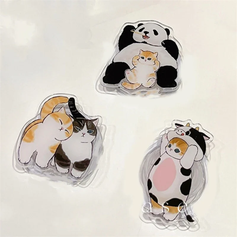 귀여운 3D 고양이 팬더 아크릴 전화 홀더