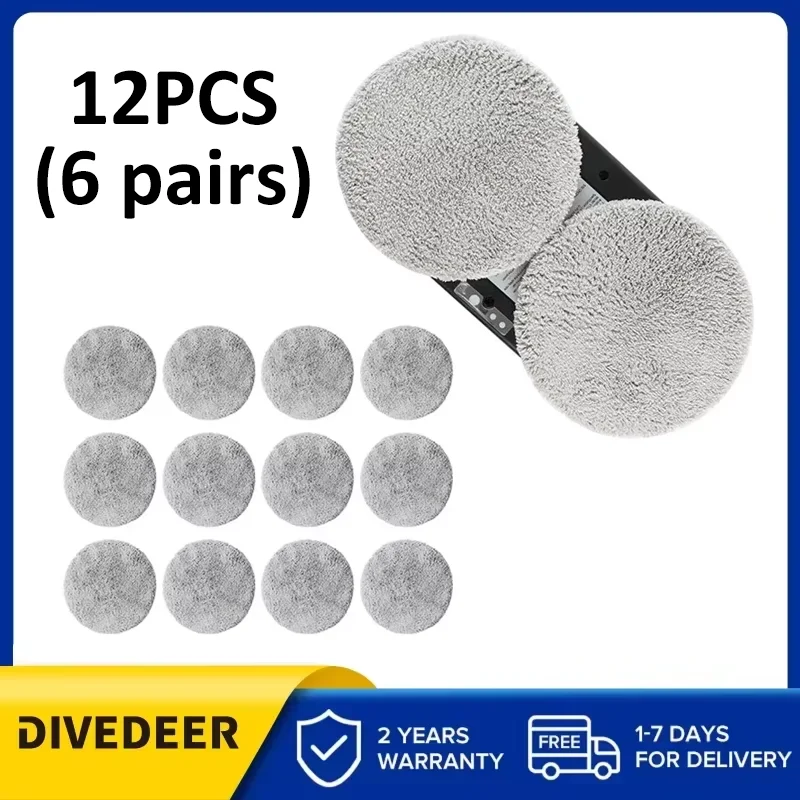 DIVEDEER Robot de nettoyage de vitres intelligent chiffon de nettoyage de vitres 12 pièces
