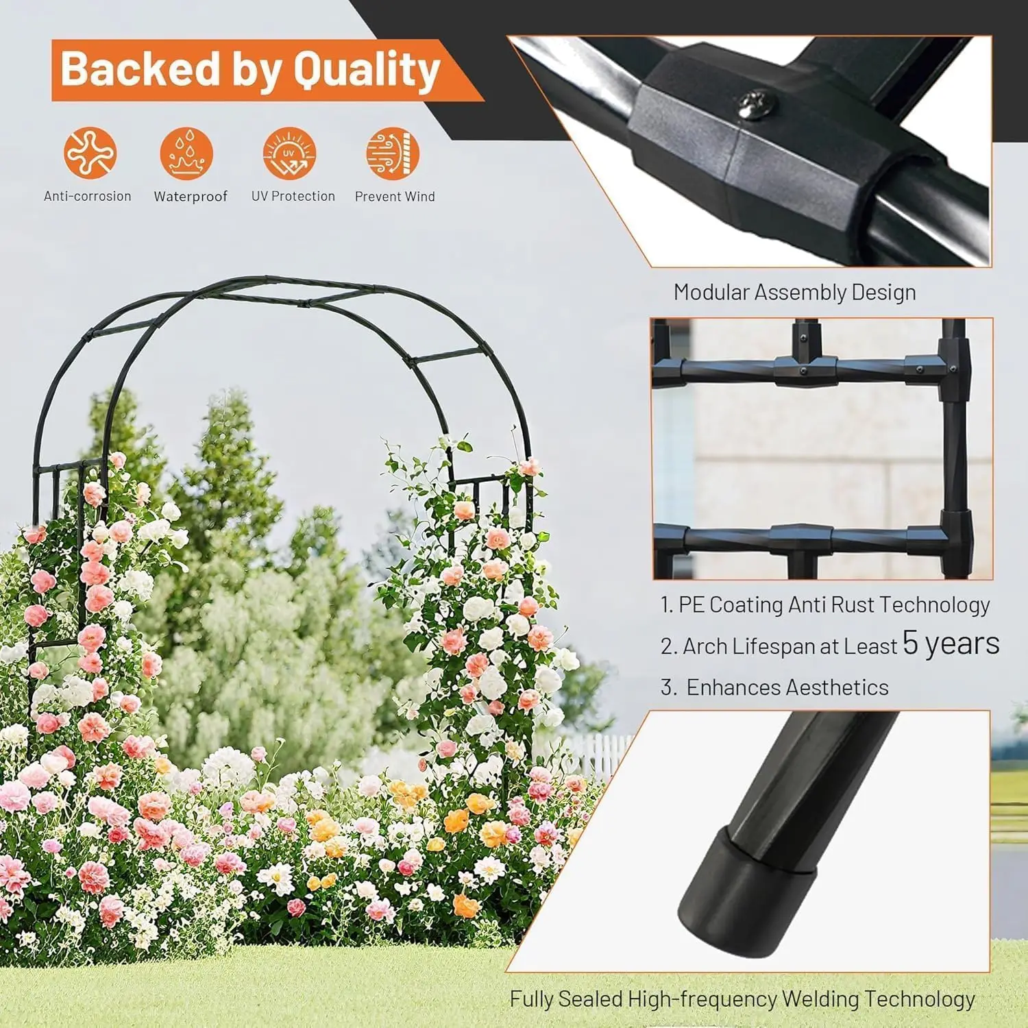 HiMISS Garden Arch Arbor Trellis image 4