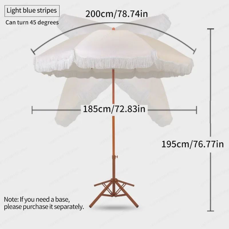 Large Camping Seaside Resort Beach Umbrella Courtyard Tassel Sun Umbrella Pool Sun Protection Terrace