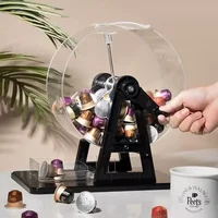 Funny Candy Dispenser Original Storage Box Transparent Hand Cranked Random Capsule Coffee Machine Container Kitchen Accessories 1