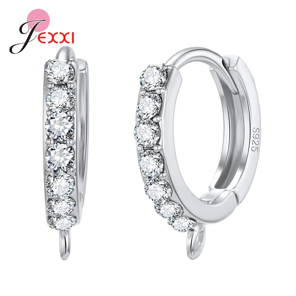 Earring findings Korean style various models crystal genuine 925 sterling silver earring findings jewelry accessories for DIY