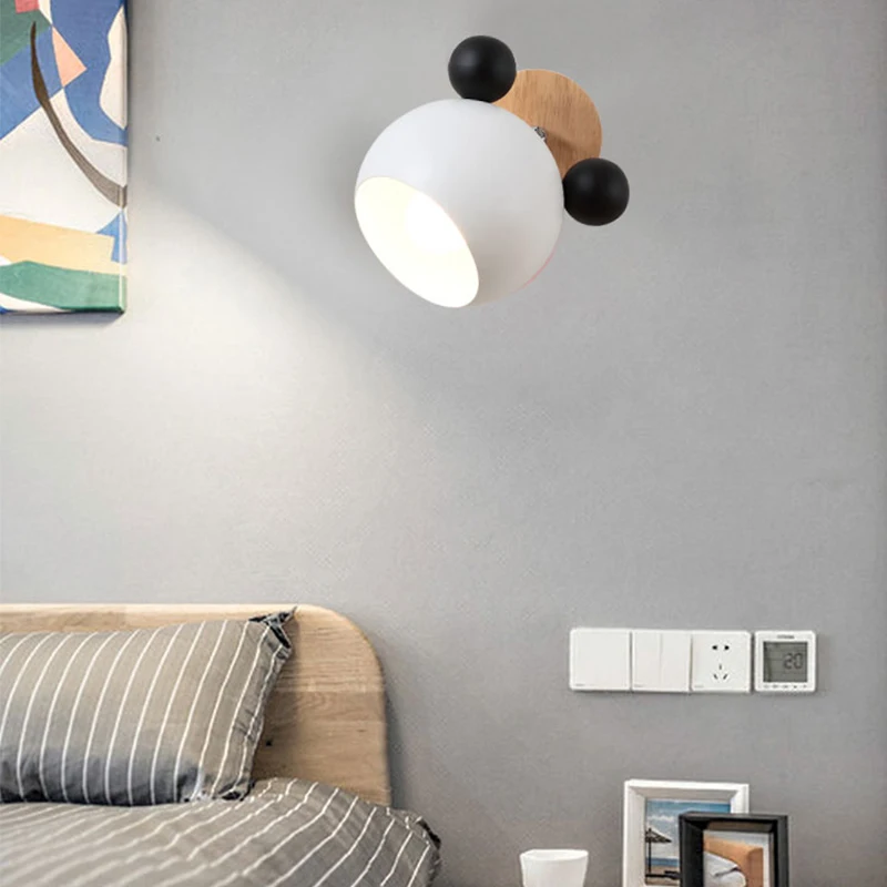 Led Light Led Wall Lamp Wall Light Modern Wall Lamp Colorful Iron Mickey Wall Lamps For Living Room Bedroom Baby Room Decor Nordic Home Bedside Light Fixtures