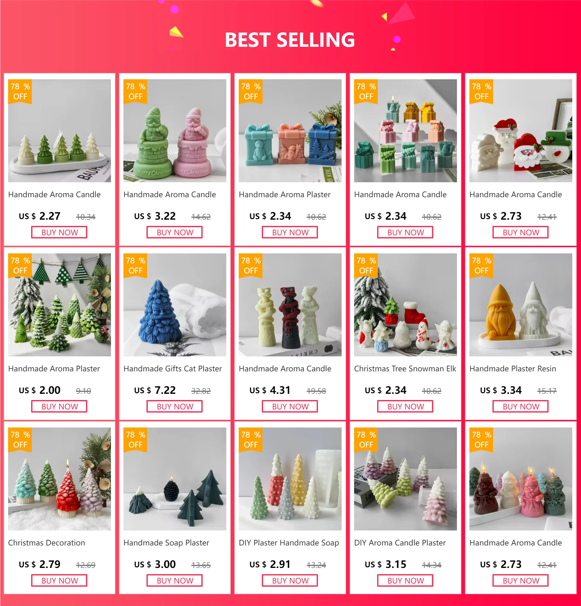 DIY Weihnachtsdekoration Gips Harz Form handgemachte Seife Kerze machen liefert 3D Weihnachtsmann Aroma Kerze Silikonform – Detail 1