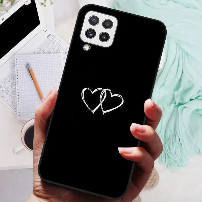 Black Silicone Soft Case with Lion and Wolf Design - Protective Shell for Samsung Galaxy A22/A22s 5G