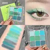 9 Colors Glitter Eyeshadow Palette Avocado Green Shimmer Pearlescent Matte Colorful Eye Shadows Palette Waterproof Eye Make Up