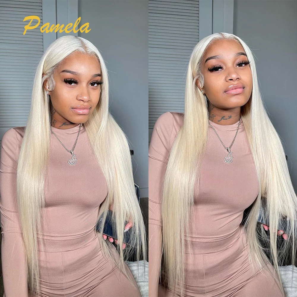 613 Blonde Straight 13x4 Transparent Lace Front Wigs Highlight Blonde Human Hair Wigs Ready To Wear For Woman 100 Human Hair Wig