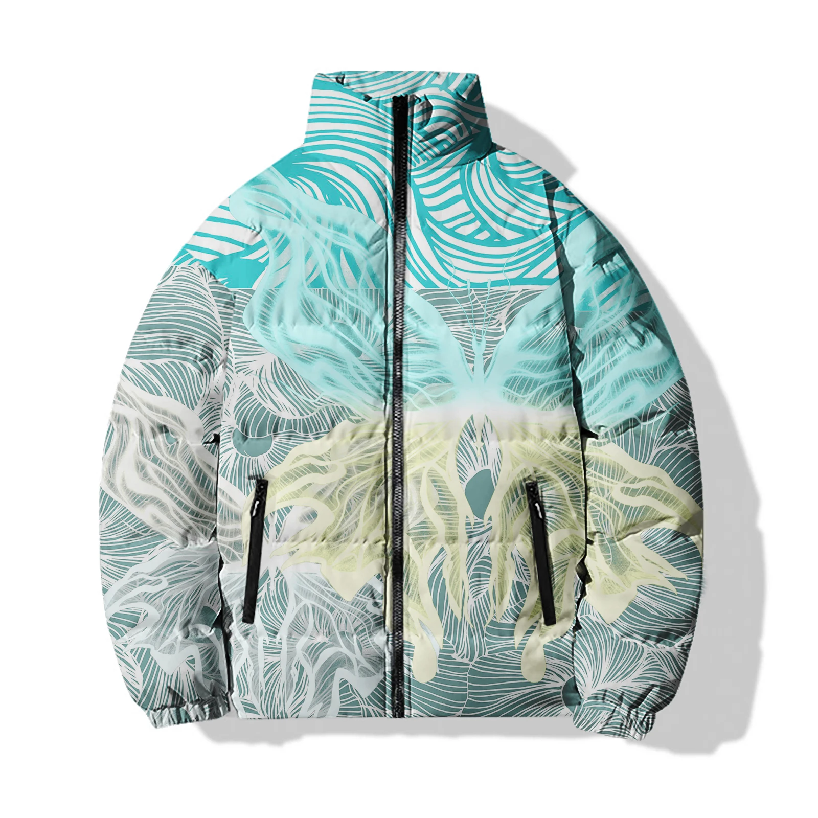 thumbnail image 1 of Chaquetas con estampado de mariposas de moda y sencillas para hombre, abrigos casuales y versátiles, abrigos de invierno cómodos y cálidos para hombre, abrigos tipo parka, 1 of 4