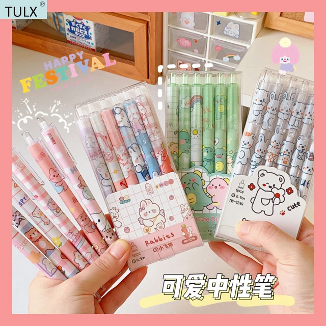 6pcs Set Simple White Series Gel Pen Kawaii Pens School Supplies Aesthetic  Stationery Cute Ballpoint Pen Back To School - AliExpress