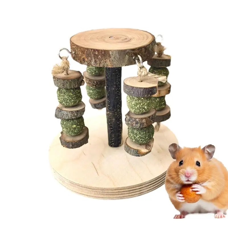 

Rabbit Toy Hamster Chew Toy Set Molar Teeth Care Pet Rat Guinea Pig Tree Branch Jutes Para Conejos Mascot Rabbit Toy Hamster