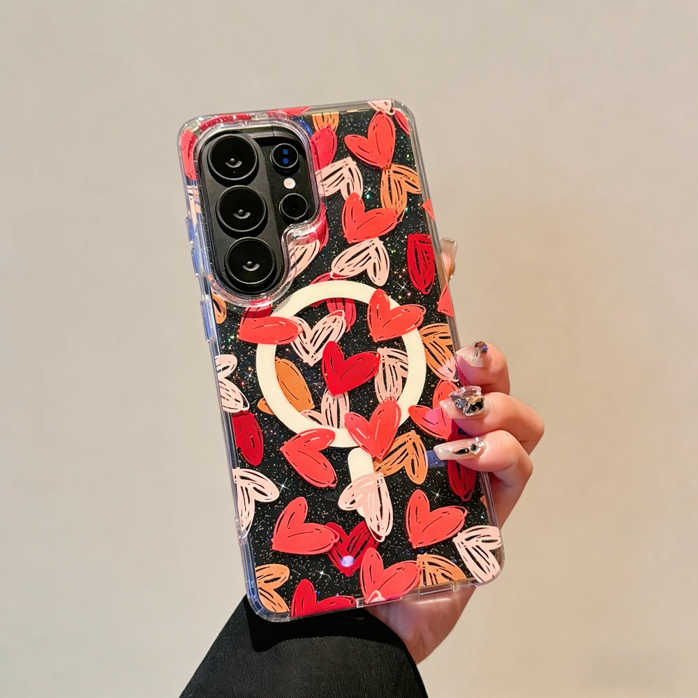 Luxury Aurora Love Magnetic Case with Floral Design