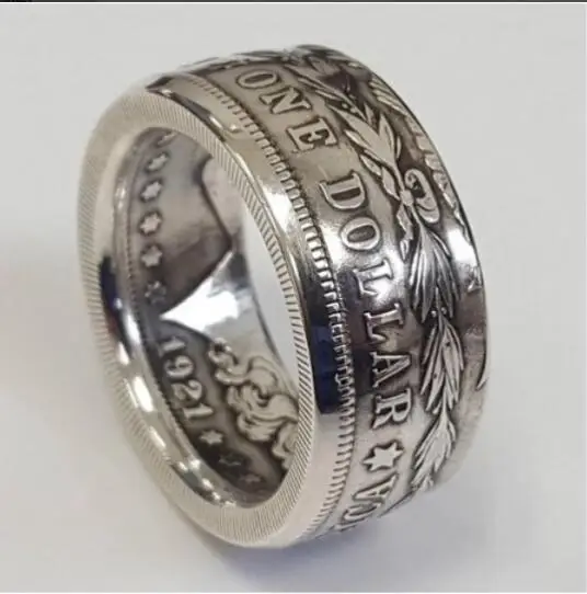 

US 1921'eagle' Morgan Dollar Silver Plated Coin Ring Handmade In Sizes 8-16
