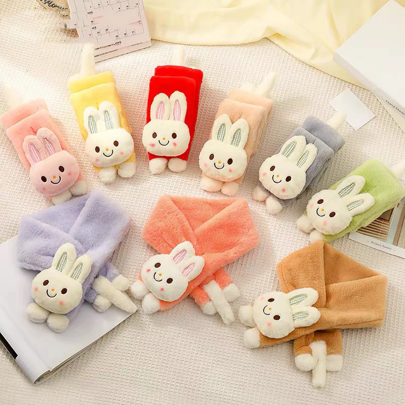 Cotton Children Winter Scarf for Boys Girls Cute Cartoon Rabbit