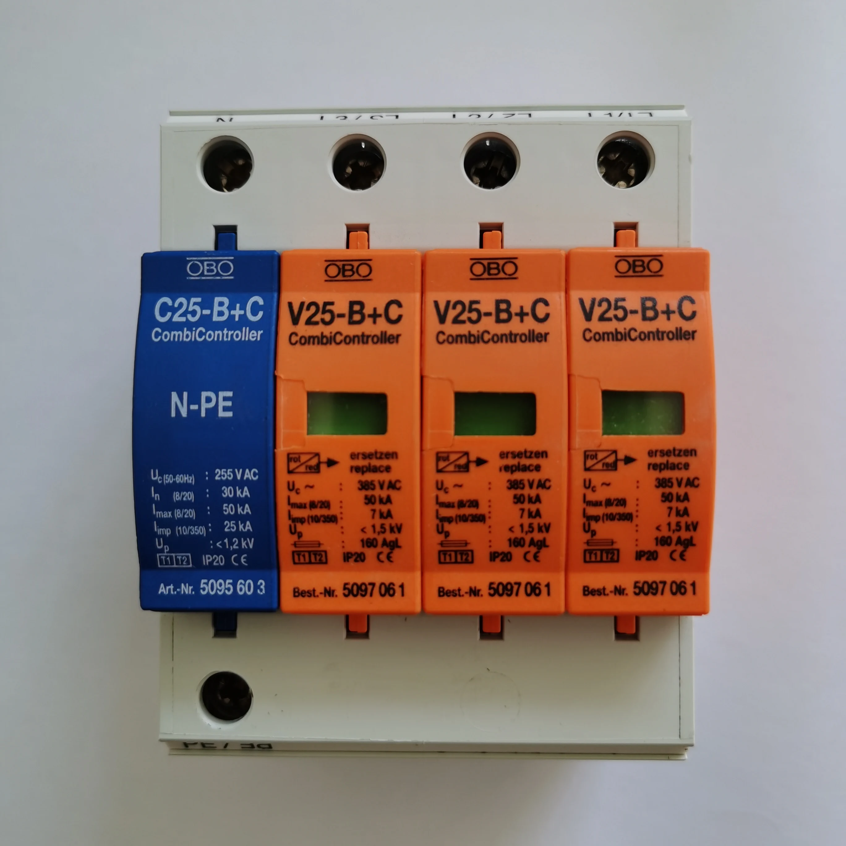 

Germany OBO Lightning Arrester 5093653 Surge Protector V50-B+C 1+NPE Original Full Range For Sale.