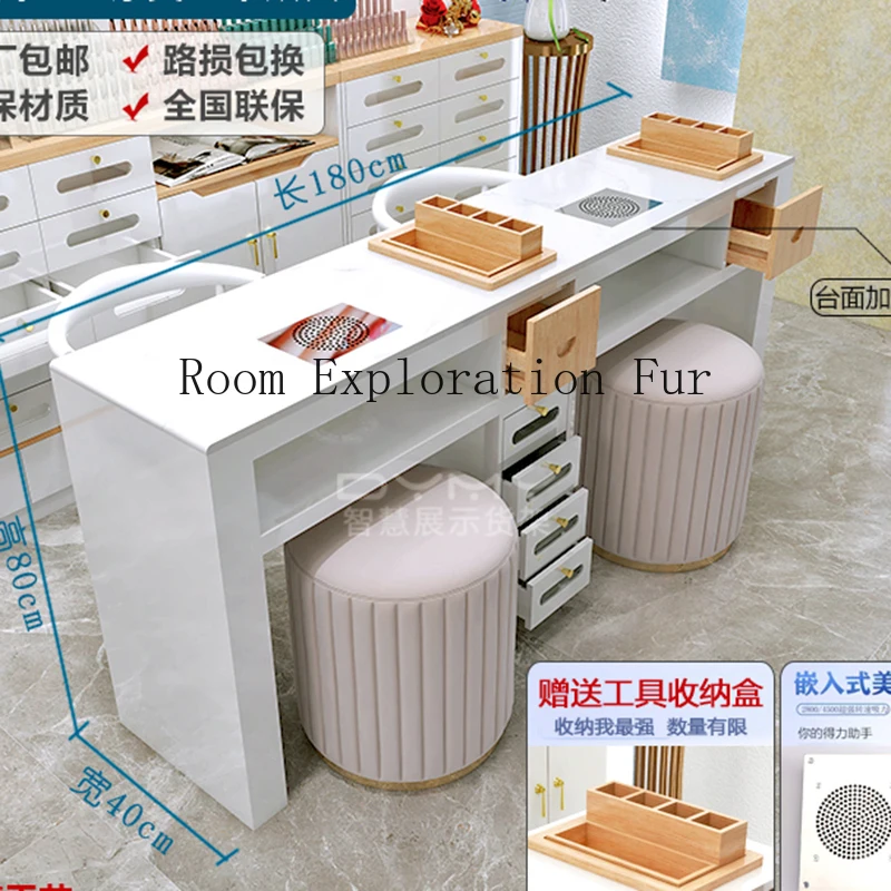 Makeup White Nail Table Luxury Modern Dressing Professional Manicure Table Headboards Mesa Manicura Beauty Furniture LJ50MT