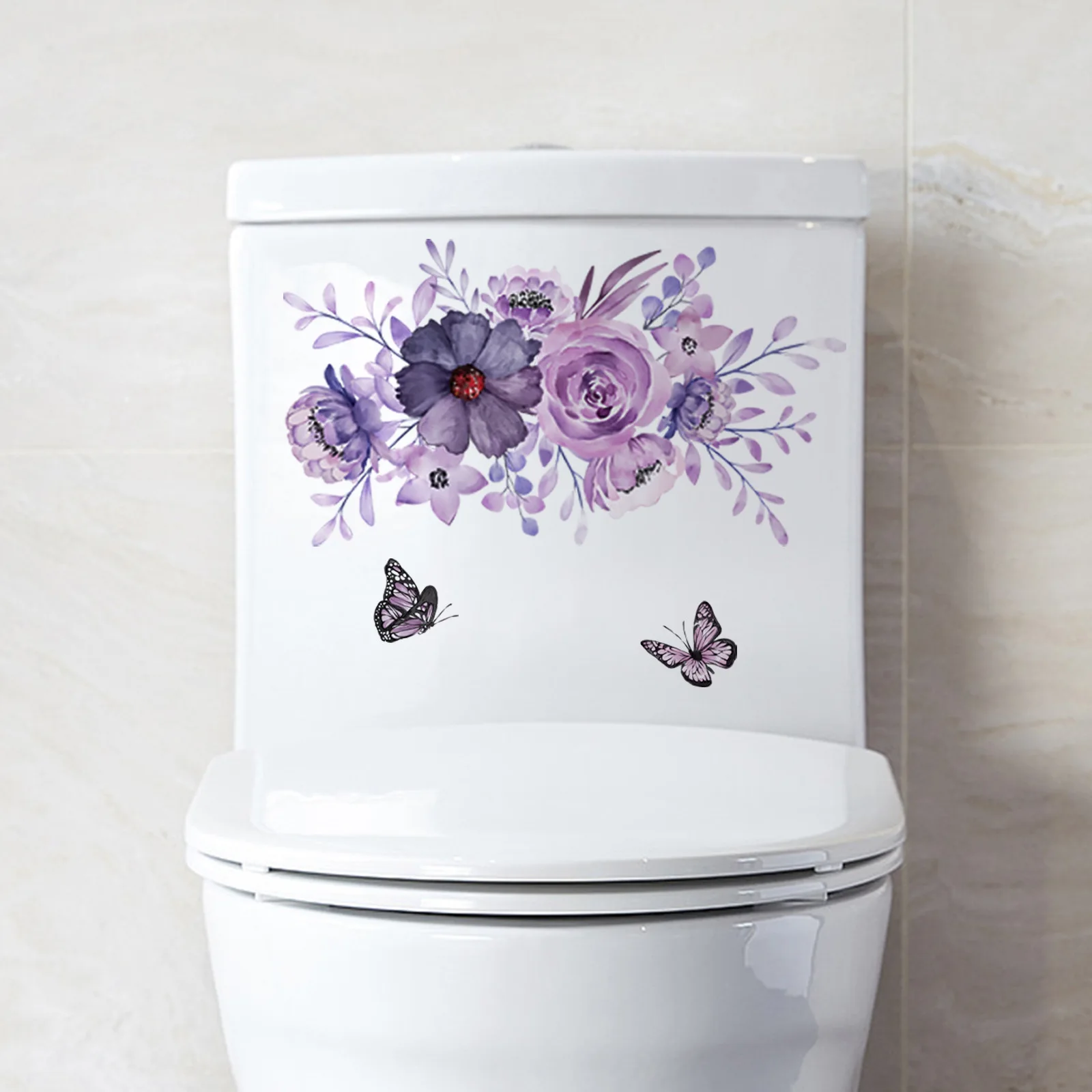 Hibiskus Blume Aufkleber Für WC Deckel Wandtattoo Toilettendeckel Sticker TDA035