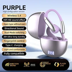 Wireless Bluetooth 5.3 Ear - Hook HiFi Stereo Earphones with Noise Cancellation (PURPLE)