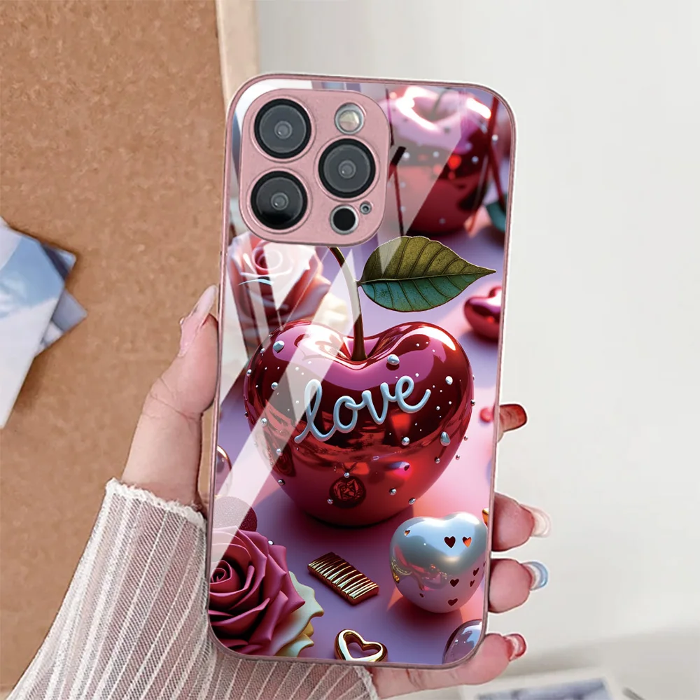Floral Glass Phone Case Cover
