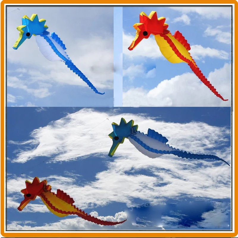 free shipping seahorse kites for adults soft kite string flying outdoor toys power steering kite adult kite inflatable games