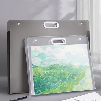 Transparent A2/A3/A4 File Folder Portable Waterproof Picture Album 4K/8K/16K 4K/8K/16K Paper Organizer School Office
