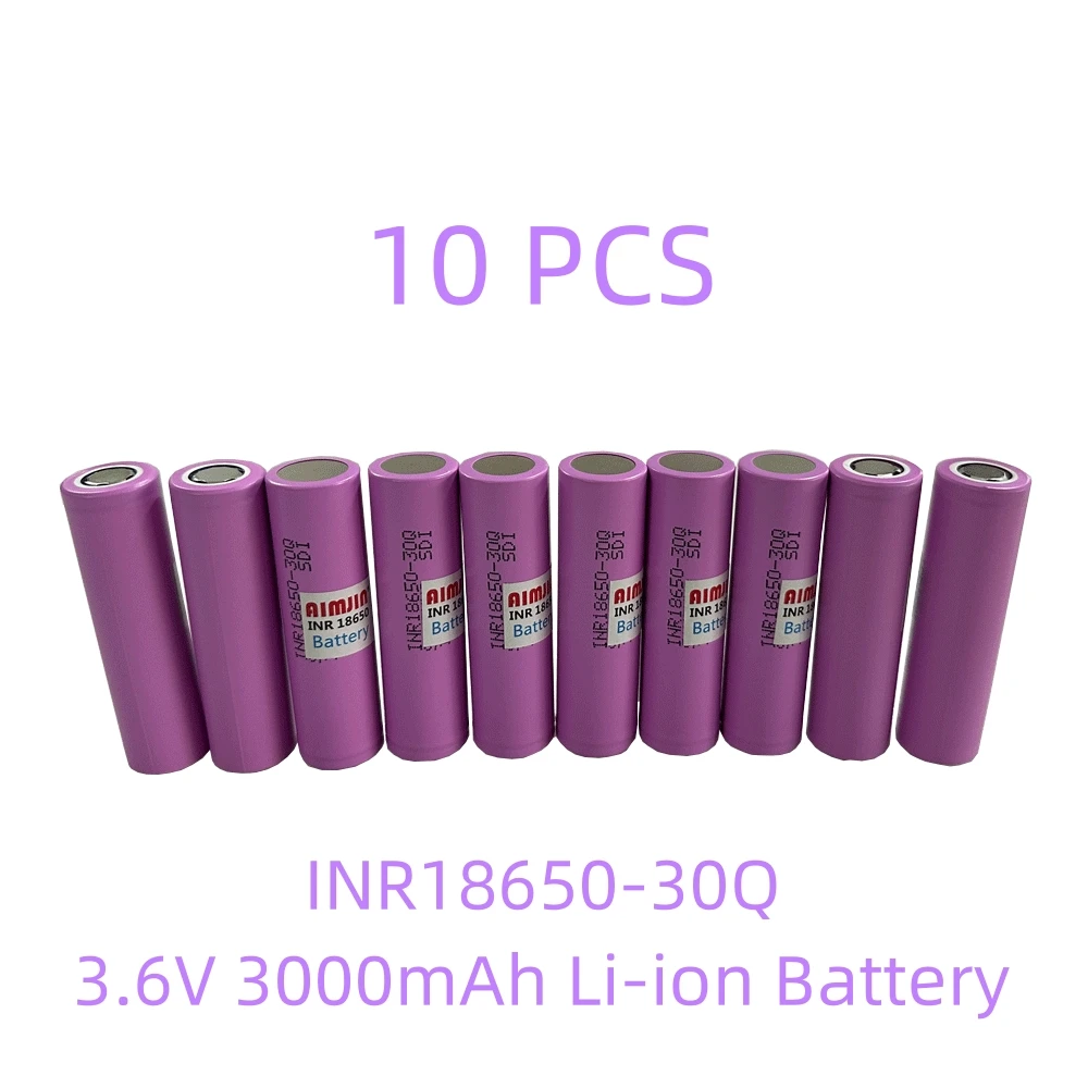 Batteria 3.6V 3000Mah 10Pcs 18650 Per Batteria Esterna Sostitutiva Della Batteria Al Litio Samsung Inr18650 30Q