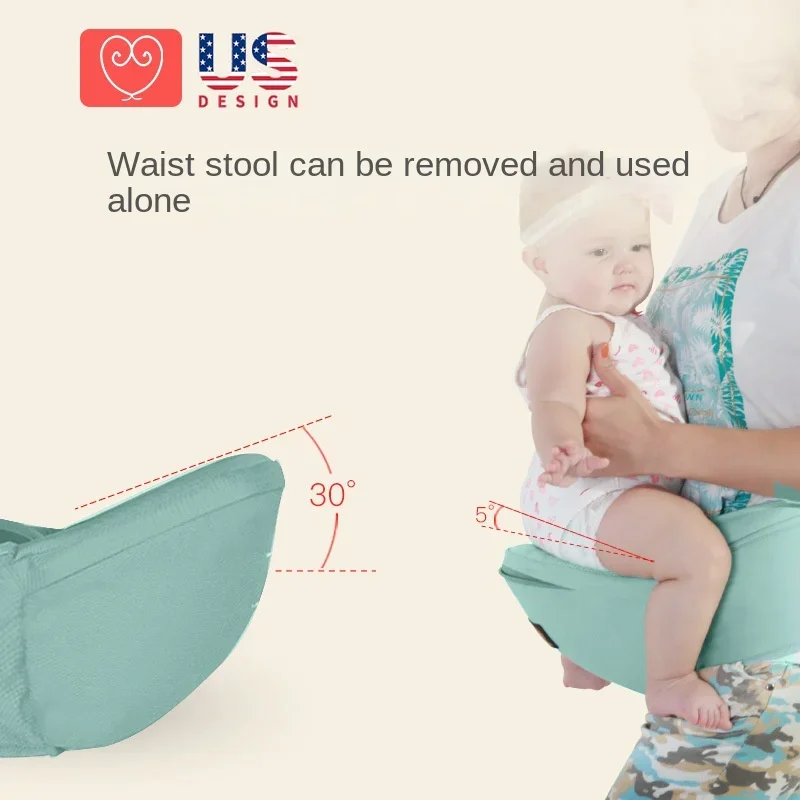 Baby Waist Stool, Multifunctional Stool, Children's Carrying Equipment Front and Back Lightweight All Season Baby Shoulder Strap