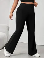 2024 summer new women's plus-size British street style fashion style pleated design flared pants - Image 5