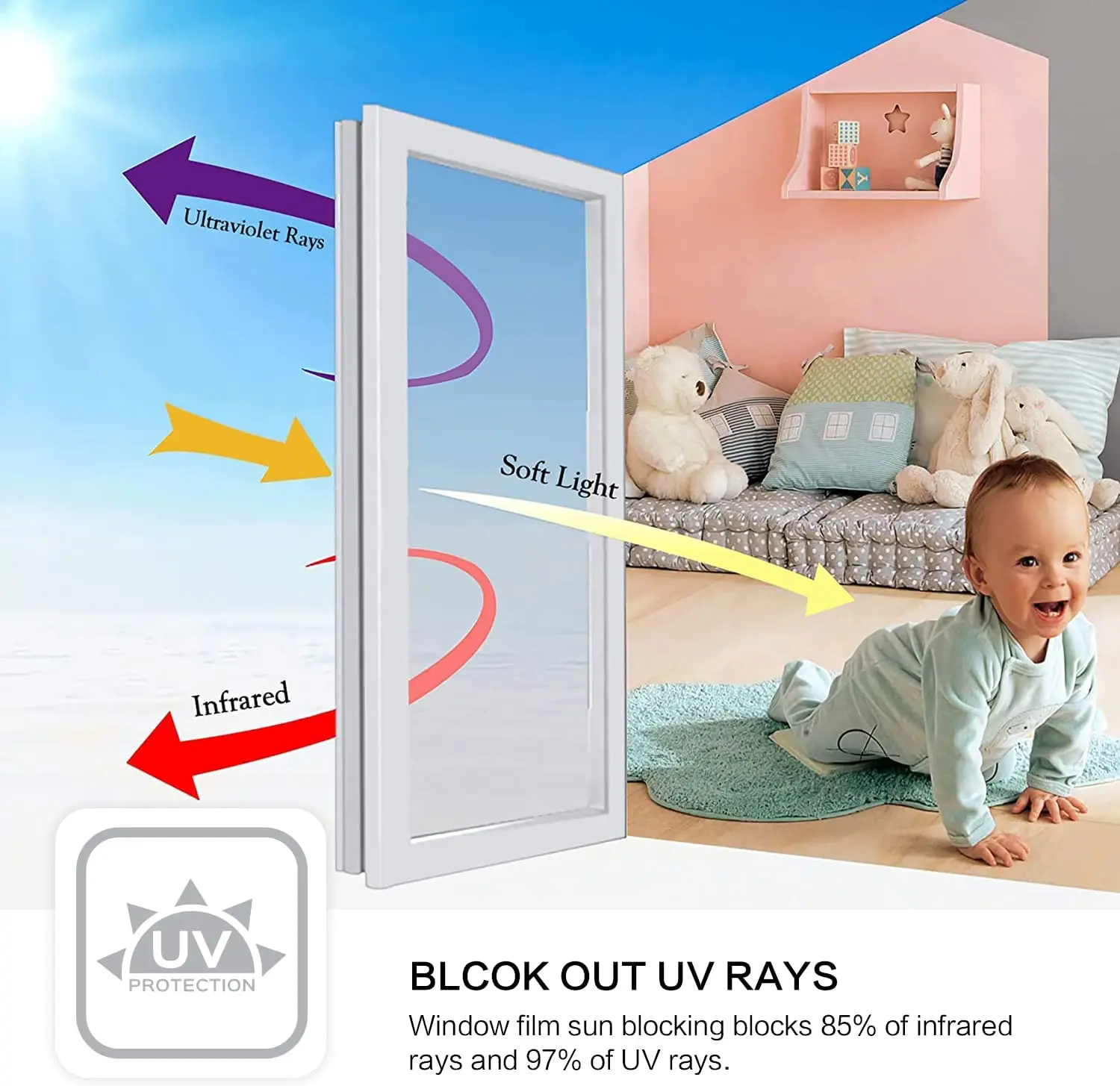 Window Film Privacy One Way Mirror Vinyl Glass Film Reflective Window Cling Heat Control Anti-UV Self-Adhesive for Home Office