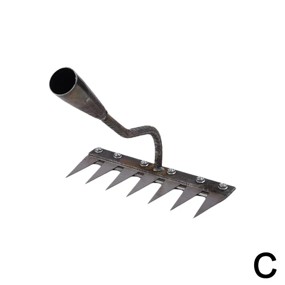 8-tooth carbon steel garden weeding rake Garden metal duty spade and planting flower tool digging heavy digging I0O2