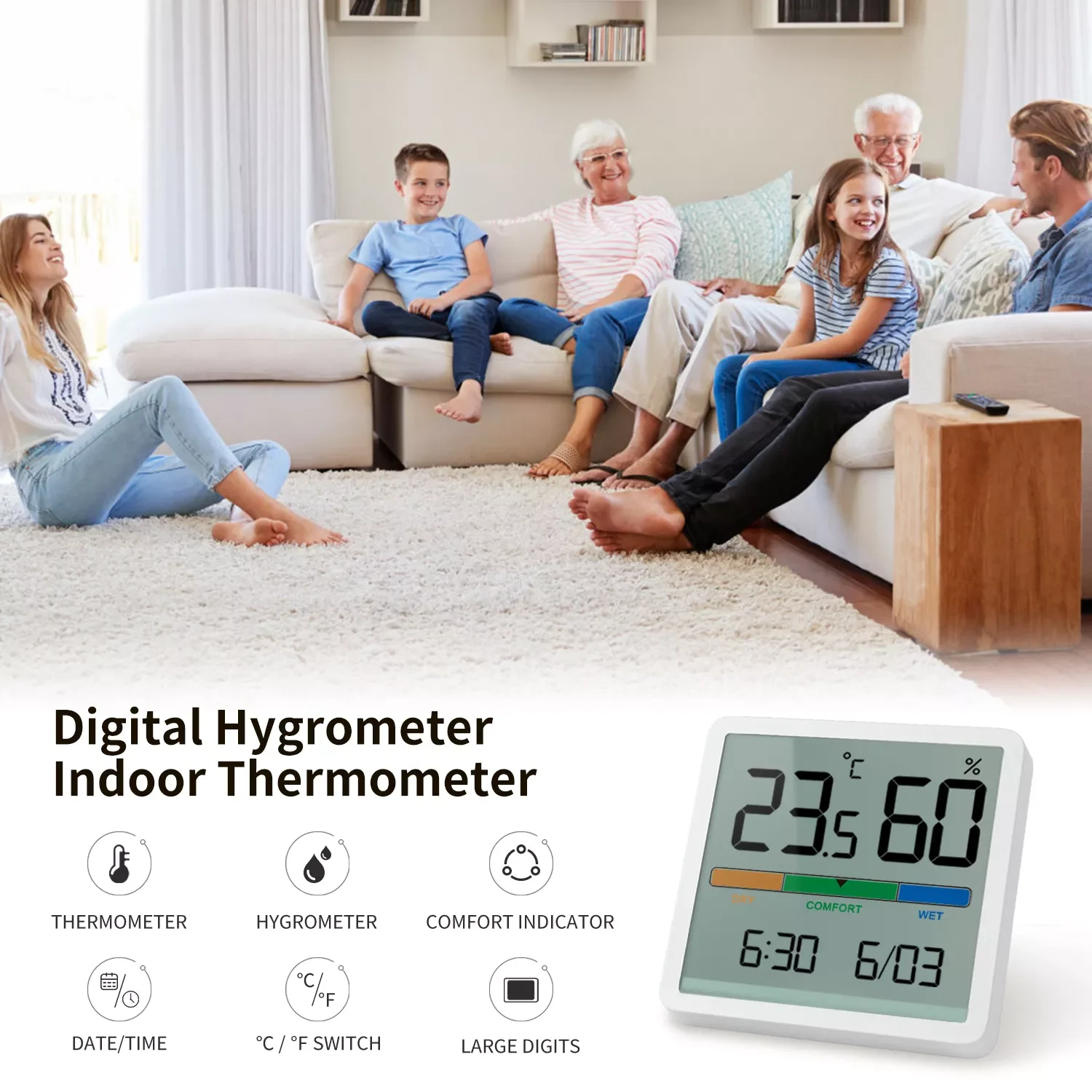 CoRui Digital Indoor Humidity Meter Thermometer Hygrometer Home Temperature  Thermometers Sensor Temp Monitor Humidistat Acurite - AliExpress