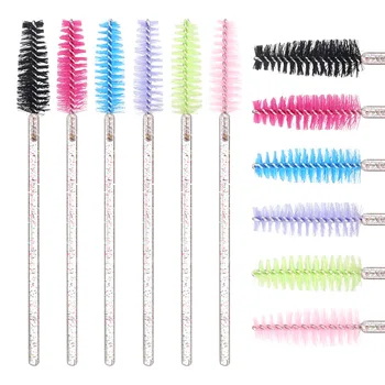 일회용 크리스탈 속눈썹 브러시 마스카라 완드 어플리케이터, 익스텐션 속눈썹 립브러시, 전문 메이크업 미용 도구, 50 개
